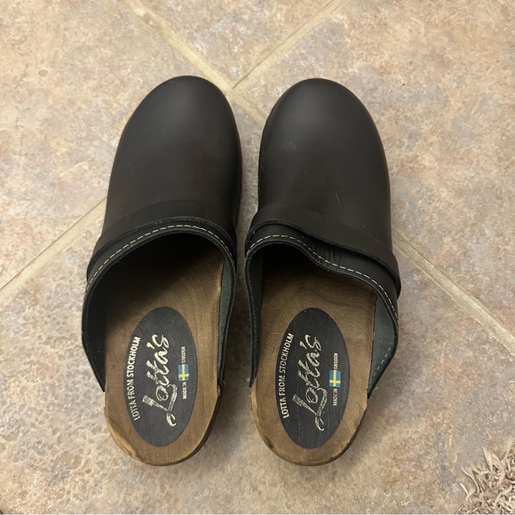 Lotta From Stockholm Shoes - Lotta From Stockholm Black Leather Clogs